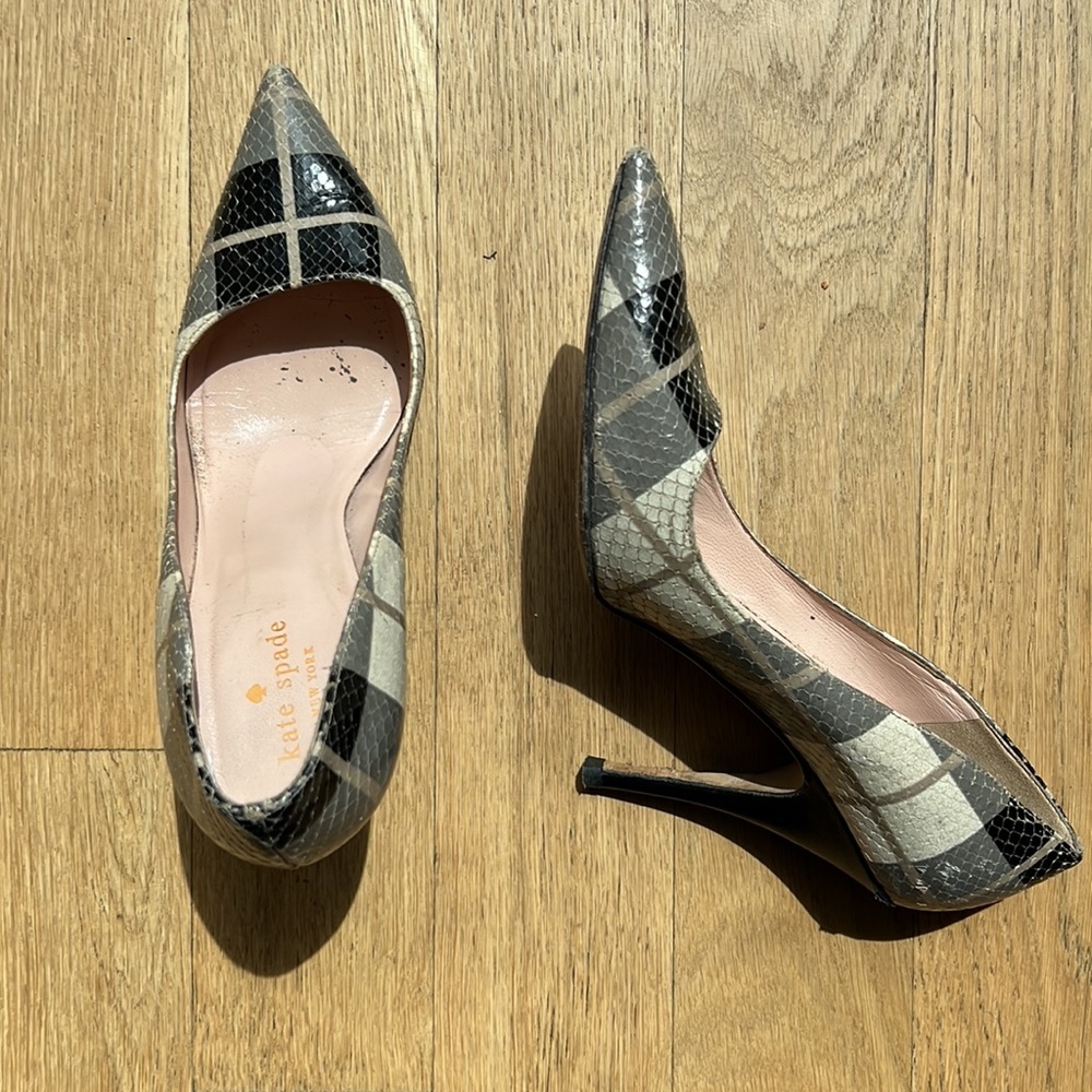 PRICE DROP Kate Spade Plaid leather pumps